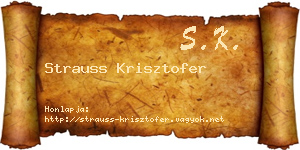 Strauss Krisztofer névjegykártya